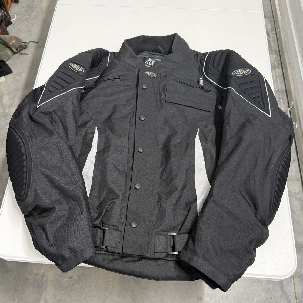 Cortech Fusion Motorcycle Jacket Mens LG/44 Black Excellent Armored Textile